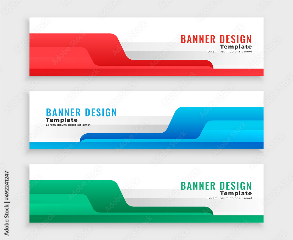 Canvas Prints stylish modern web banners set in three colors