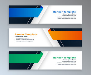 Naklejka premium set of paper style wide banner design