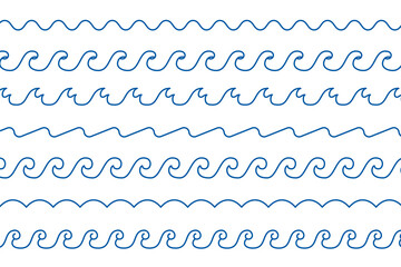 line style sea waves pattern borders