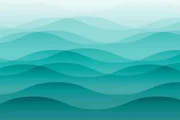 Abwaschbare Fototapete Türkis Türkisfarbene Meereswellen mit Wellenhintergrund
