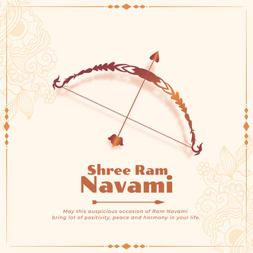 ram navami bow and arrow festival greeting design