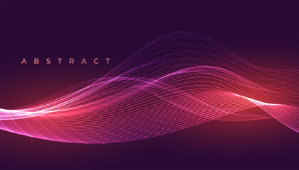 abstract glowing wave lines red banner