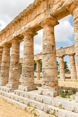 Fototapeta premium Architectural Sights of The Temple of Segesta ( Tempio di Segesta) in Trapani, Sicily, Italy.