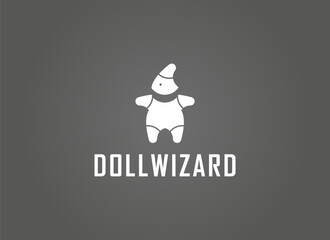 Baby Logo. Geometric Shape Baby or Doll Wizard. Flat Design Vector Template Element