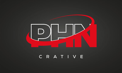 PHN creative letters logo with 360 symbol vector art template design