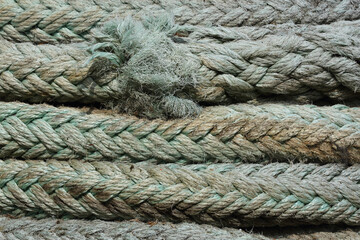 A close-up of a pile of rope
