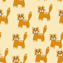 Fototapeta premium set of animals, pattern with cats