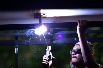 welder at outdoor work