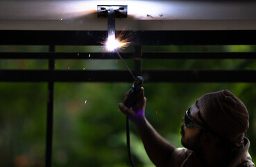 welder at outdoor work