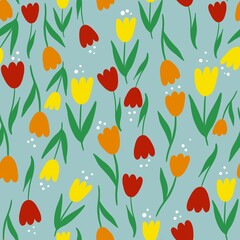 seamless pattern with tulips, flowers pattern, floral pattern 