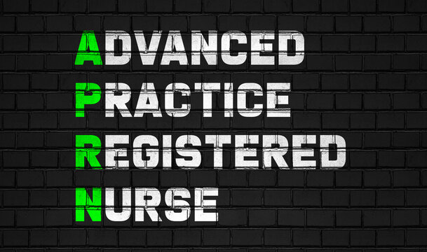 Advanced Practice Registered Nurse(APRN) Concept,healthcare Abbreviations On Black Wall