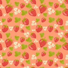 seamless background with strawberries