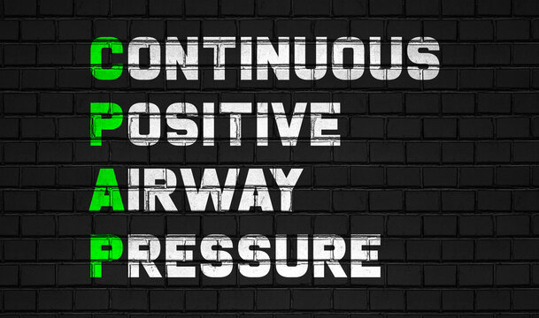 Continuous Positive Airway Pressure (CPAP) Concept,healthcare Abbreviations On Black Wall