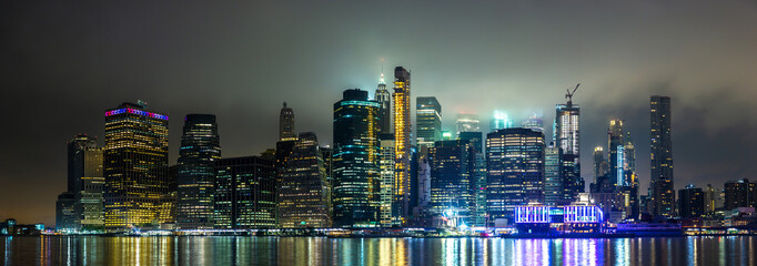 Manhattan at night in New York