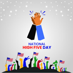 National High Five Day. High Five celebration concept. Template for background, banner, card, poster. vector illustration.