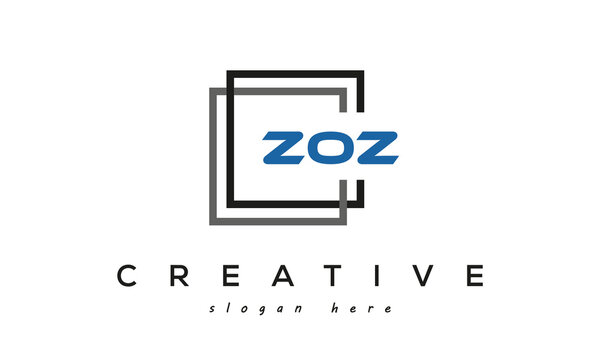 ZOZ creative square frame three letters logo