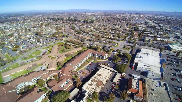 Salinas, California, Downtown, Amazing Landscape, Aerial Flying