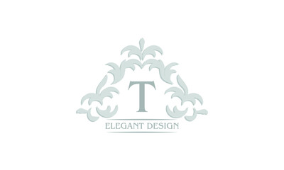 Vector logo with the letter T. Can be used for jewelry, beauty and fashion industry. Great for logo, monogram, invitation, flyer, menu, brochure, background or any desired idea.