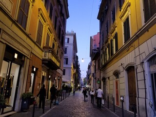 Fototapeta na wymiar Rome street at sunset