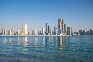 Fototapeta na wymiar View of skyscrapers in Dubai