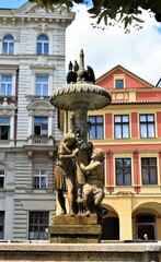 Fototapeta premium Water fountain in Prague