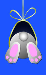 Easter egg with rabbit of vector illustration