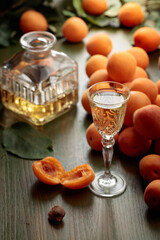 Apricot liquor with fresh fruits.