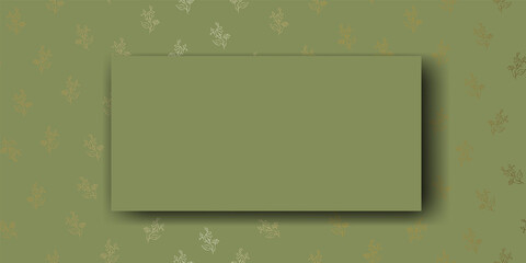 Vector. Chamomile flower background, copy space for text. Horizontal template for cards, wedding invitations, party invitations, flyers, covers, brochures, social networks. Hand-drawn sketch. Green.