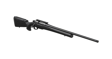 Modern bolt carbine isolated on white background. Weapons for sports, hunting and self-defense.