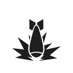 air bomb and explosion icon. war and weapon symbol. isolated vector image