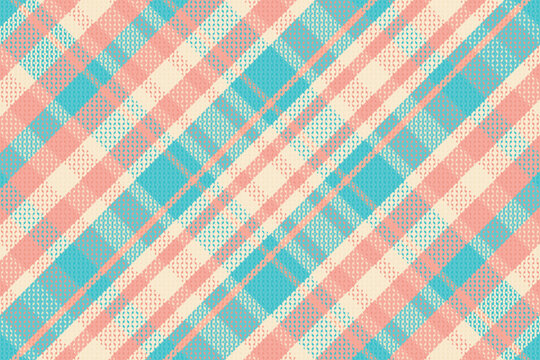 Seamless tartan plaid pattern with texture and pastel color.