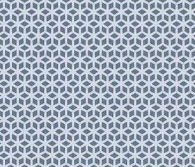 Isometric cube pattern toned in grey color. For wall floor tiles, fabric. Geometric design. Illustration.
