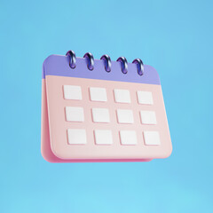 minimal 3d calendar icon illustration