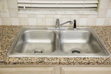 close up on sink in kitchen