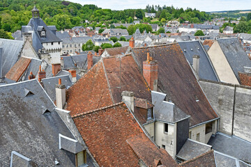 Loches; France - july 15 2020 : picturesque city
