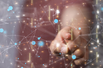 cloud network Computer connects to internet server service for cloud data transfer