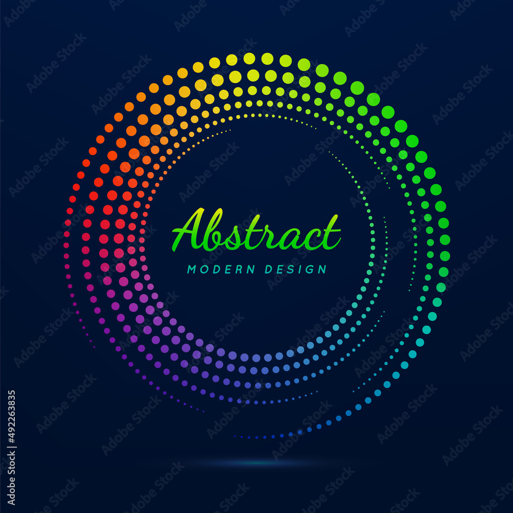 Poster circle frame. faded neon circular. halftone dot pattern. fading gradient frames. boarder fades dots.