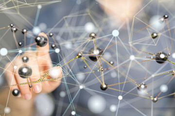Abstract Futuristic infographic with Visual data complexity