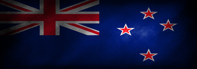 The New Zealand flag on a grunge background