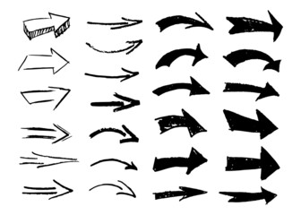 Arrows. Grunge vector icons