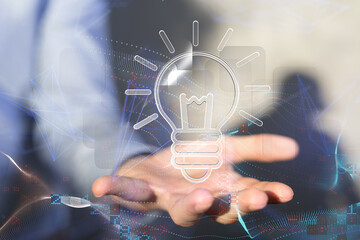 Neural network 3D illustration. Big data and cybersecurity