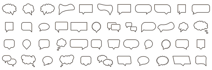 Fototapeta Set of speak bubble text or chatting box, thinking sign symbol. obraz