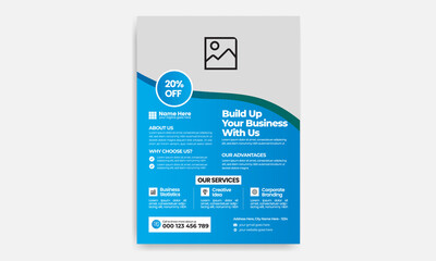Corporate Flyer Template Design 30 with colorful shape
