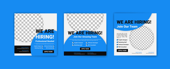 We're hiring. Job offer leaflet template. Job vacancy flyer poster template design.