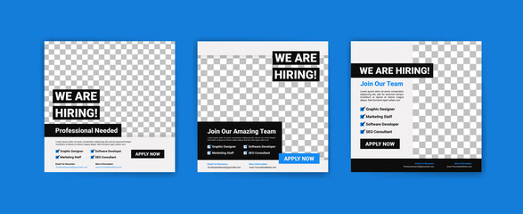 We're hiring. Job offer leaflet template. Job vacancy flyer poster template design.