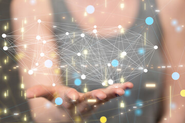 Big data visualization background.Abstract technology