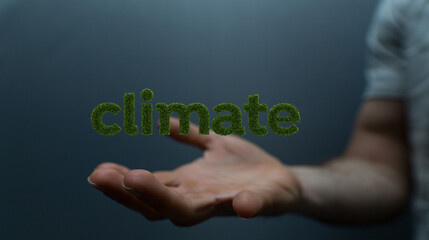 climate modern green 3d word