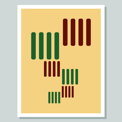 Fototapeta premium Abstract wall art. Straight lines that make up an abstract object. Suitable for living room wall decoration. Vector illustration