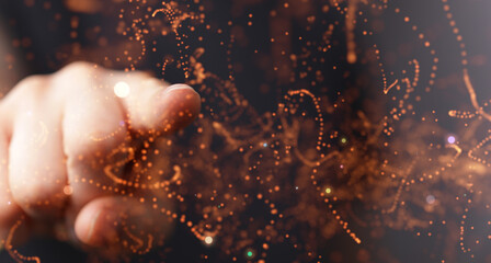 Concept of big data, machine learning, artificial intelligence, hyper loop