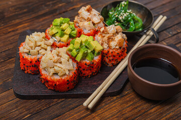 Sushi roll- fast food. Gourmet- asian menu